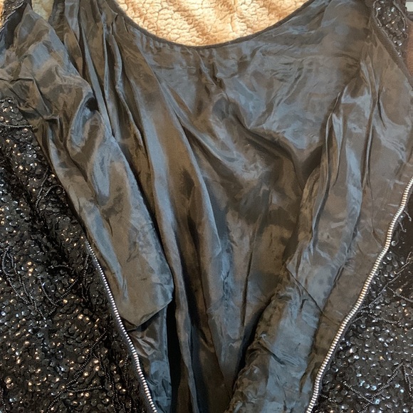 Vintage sequin party flapper sparkly beaded wool crop top size M - Picture 5 of 6